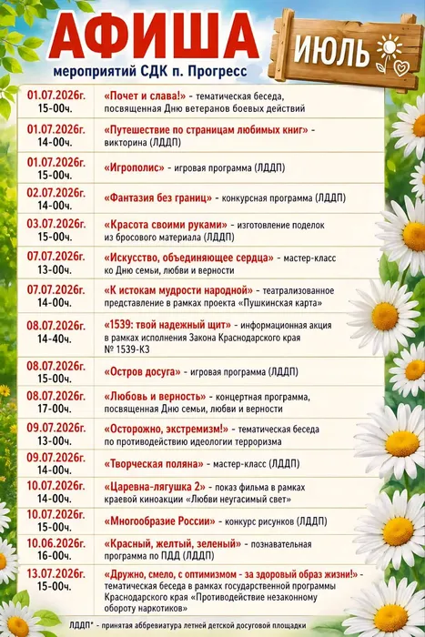 3 Прогресс афиша июля